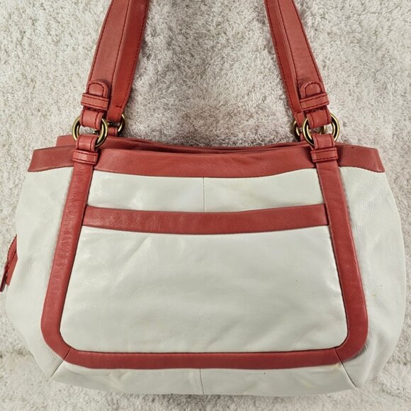 COACH 13601 Cricket Chalk Coral Leather Double Handle Satchel Shoulder Bag - Picture 4 of 16